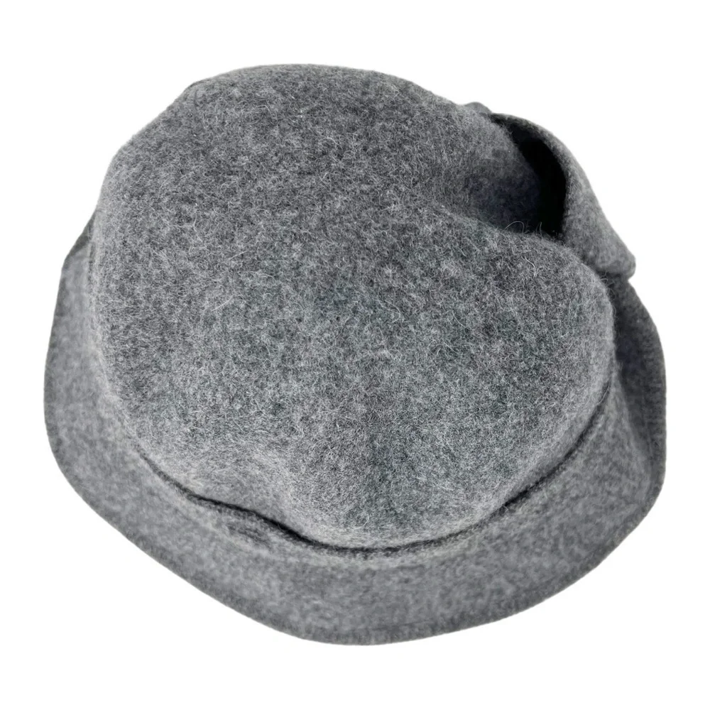 NWT Comhats Gray Wool Blend Bow Front Bucket Hat Size Medium